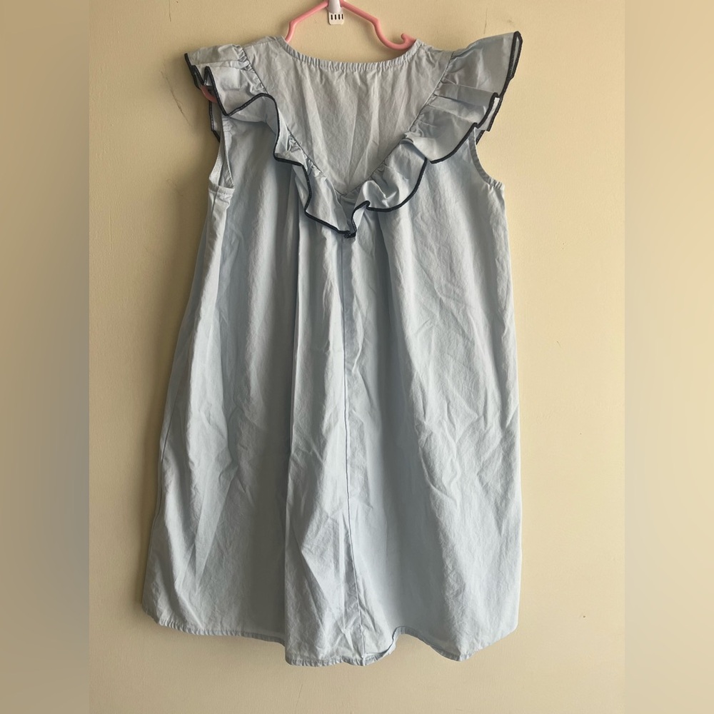Light Blue Ruffled Kids Dress